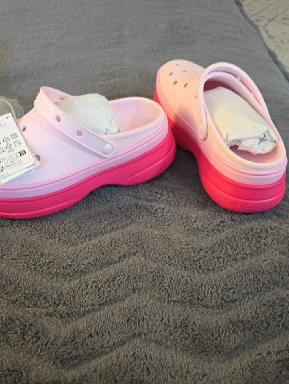 CROCS Light Pink Unisex Crocs with Pink Trim